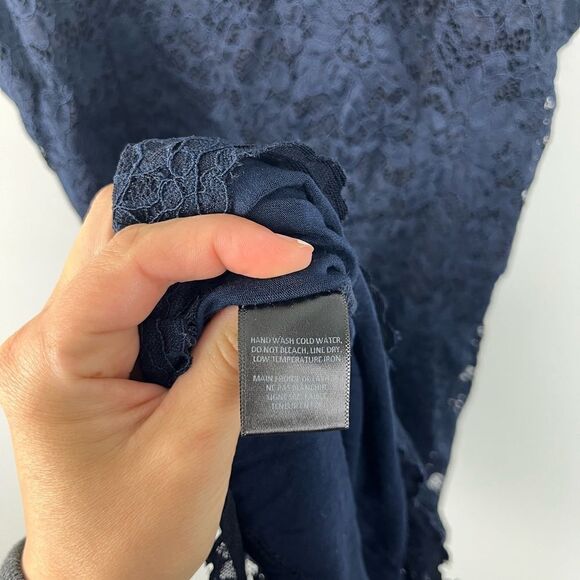 Fraiche by J Navy Lace Overlay Bodycon Dress S NWT - Picture 4 of 6